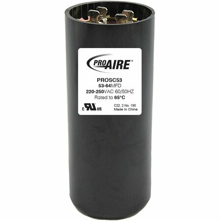 PERFECT AIRE Start Capacitor, Round, 53-64MFD/220-250V PROSC53